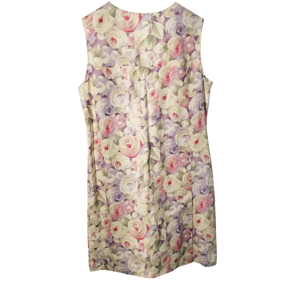 Liz Claiborne Lizgolf Vintage Floral Linen Blend Shift Skort Purple Pink Size 12 - Picture 2 of 12